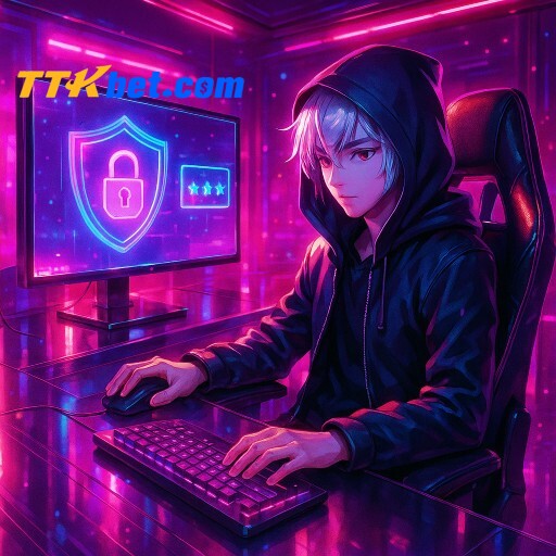 Imagem promocional da TTKBET enfatizando login rápido e ambiente protegido